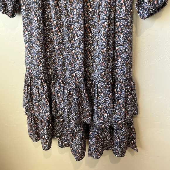 Target boho peasant ruffle tiered floral balloon long sleeve midi Cottagecore - Picture 6 of 10